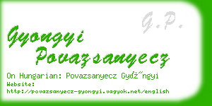 gyongyi povazsanyecz business card